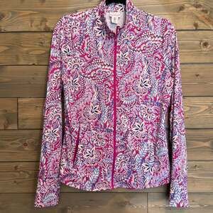 Tommy Bahama Women's Golf/Tennis Full Zip Tropical Paisley Jacket With Pockets S
